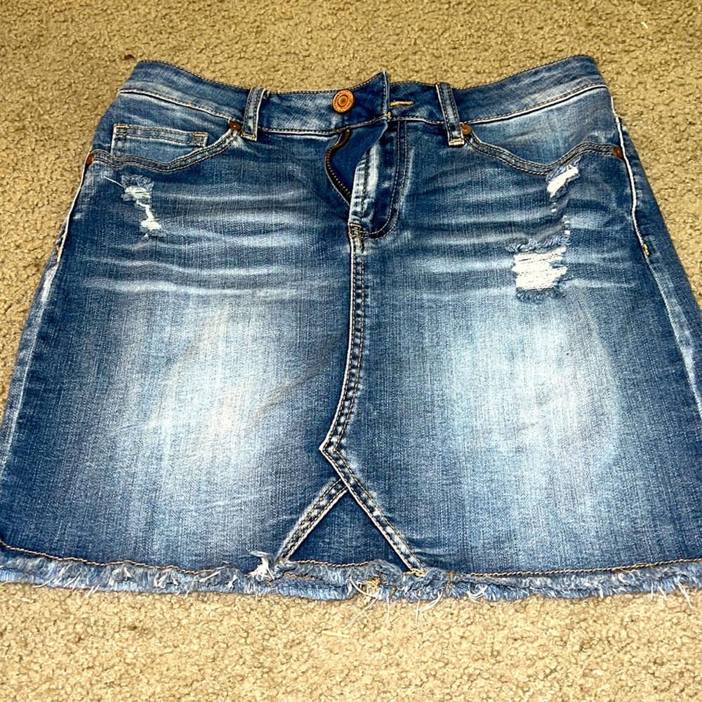 Jean ripped skirt